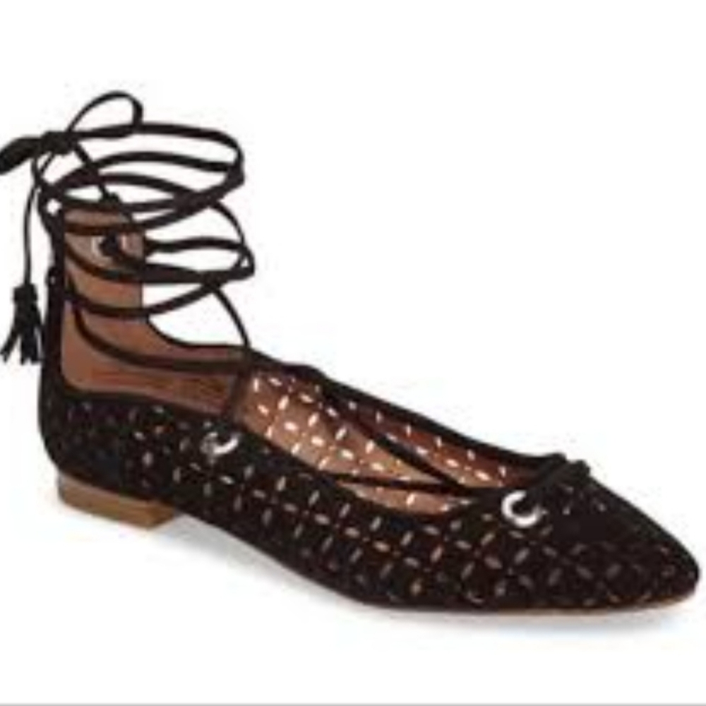 Halogen Nella Ghillie Ballet  Flats in Black Size 7.5M NEW 3080